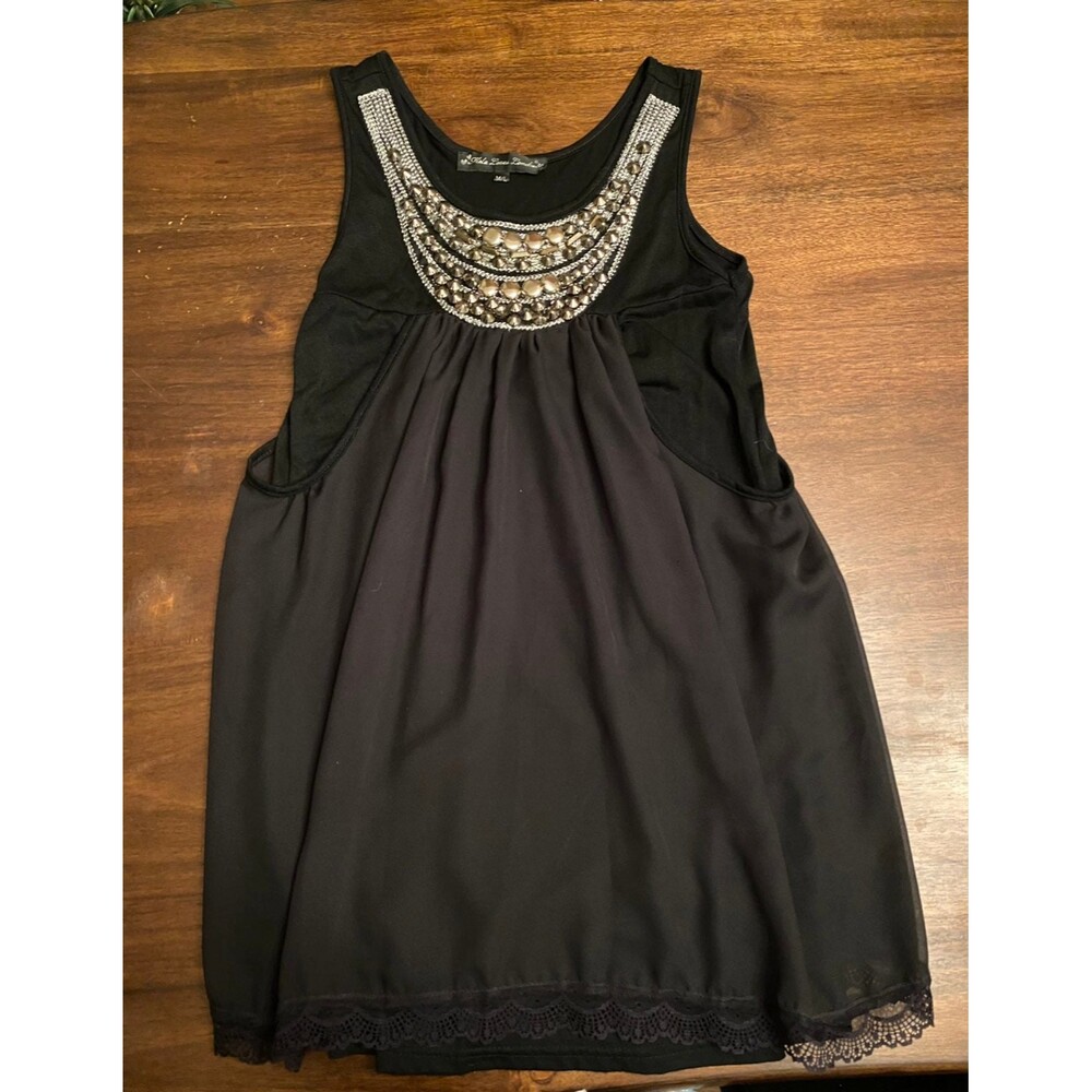 Double tank size M/L silver studs women